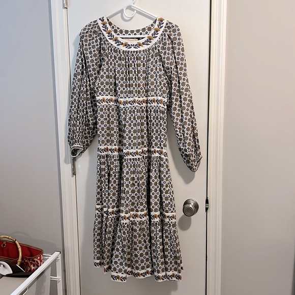 Tory Burch printed puff sleeve dress xsmall - Picture 2 of 15